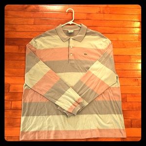 Lacoste Long Sleeve Striped Polo Shirt